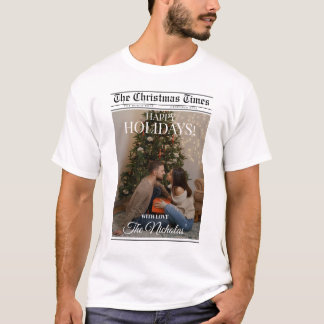 Newspaper What A Year Black White Photo Christmas T Shirt