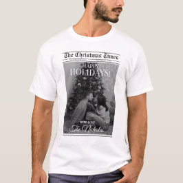 Newspaper What A Year Black White Photo Christmas T Shirt