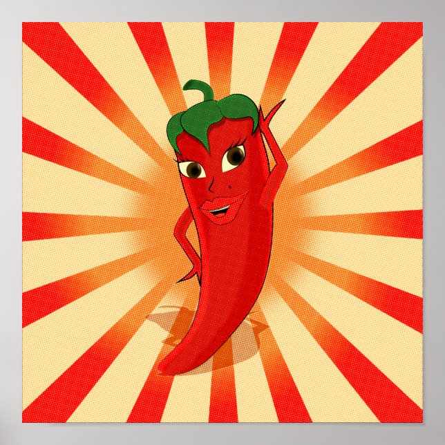 Newsprint raftones Red Pepper Diva Poster (Framsidan)