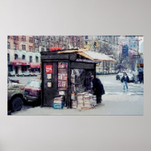 NEWSSTAND på BROADWAY and 75:e Street - NEW YORK Poster