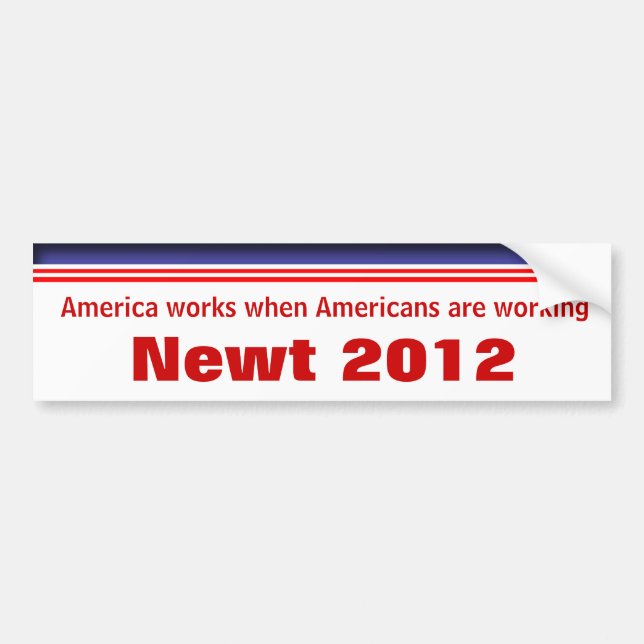 Newt Gingrich 2012 Bildekal (Framsidan)