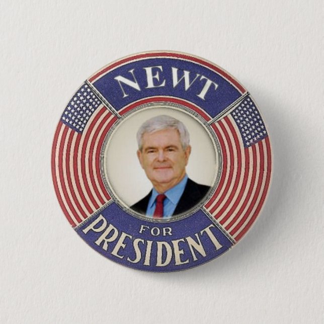 Newt Gingrich 2012 knäppas Knapp (Framsida)
