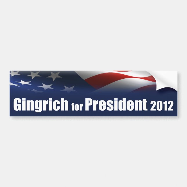 Newt Gingrich för president Bildekal (Framsidan)