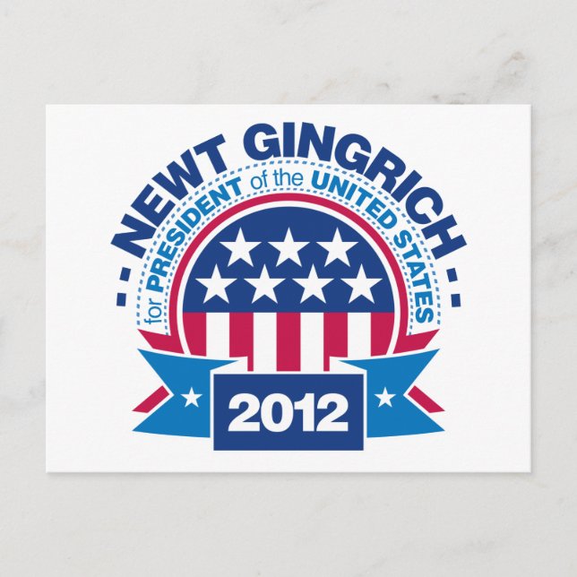 Newt Gingrich för talman 2012 Vykort (Framsida)