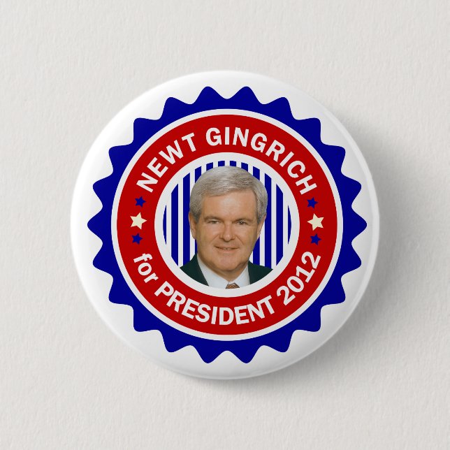 Newt Gingrich för USA:s president 2012 Knapp (Framsida)
