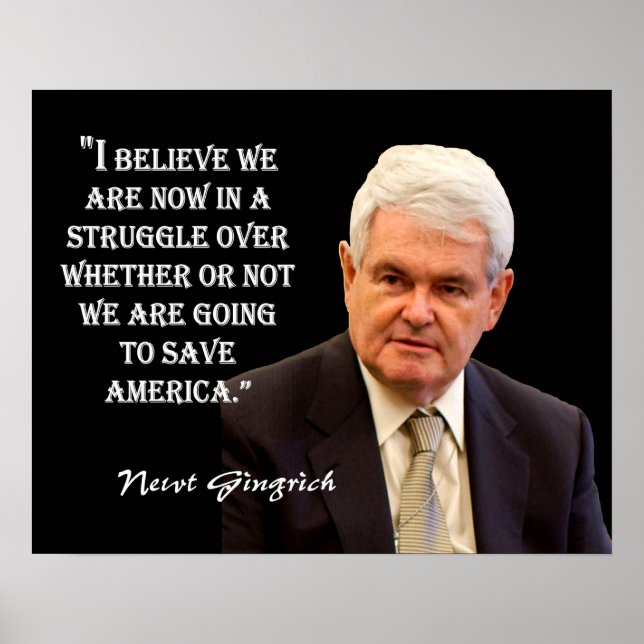 Newt Gingrich Quote - "To Spara America". Poster (Framsidan)