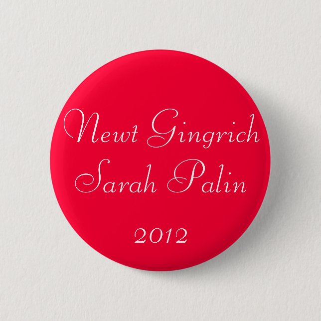 Newt Gingrich Sarah Palin 2012 Knapp (Framsida)