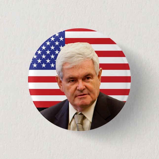 Newt Gingrich & U.S.-flagga Knapp (Framsida)