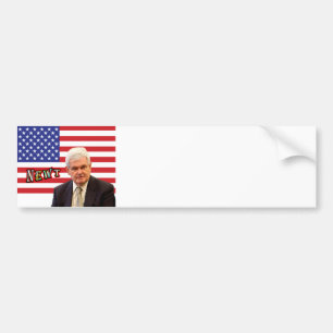 Newt Gingrich & U.S.-flagga - skriv din egna text Bildekal
