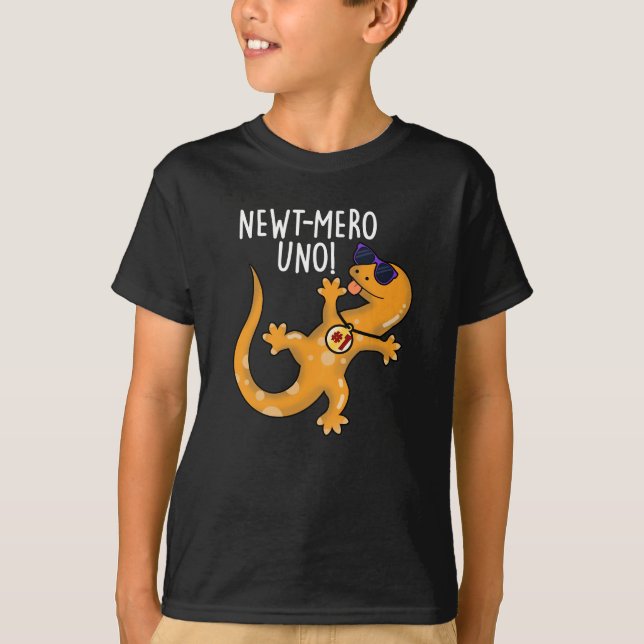 Newt-mero Uno Funny Newt Pun Mörk BG T Shirt (Framsida)
