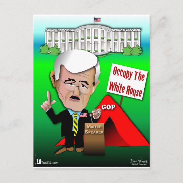Newt Occupy White House Vykort (Framsida)