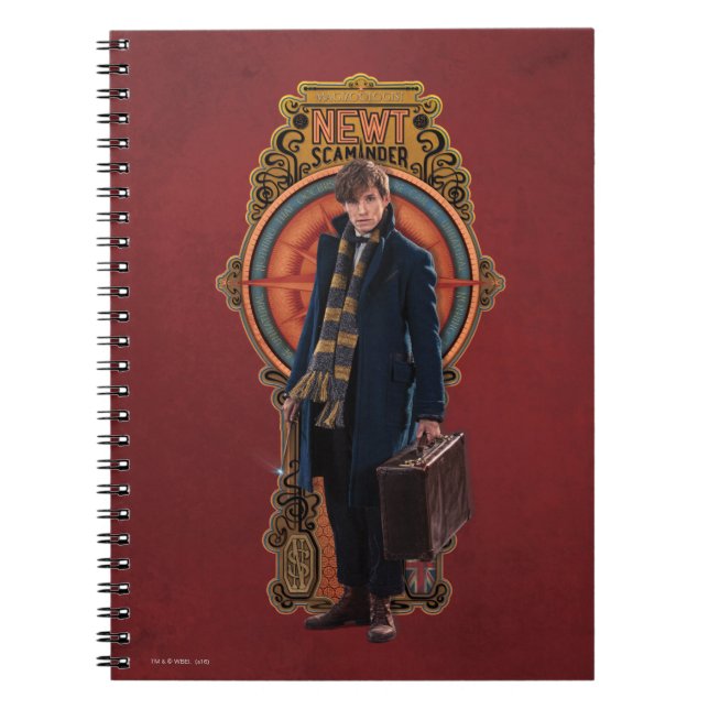 NEWT SCAMANDER™ Art nouveau Anteckningsbok Med Spiral (Framsidan)