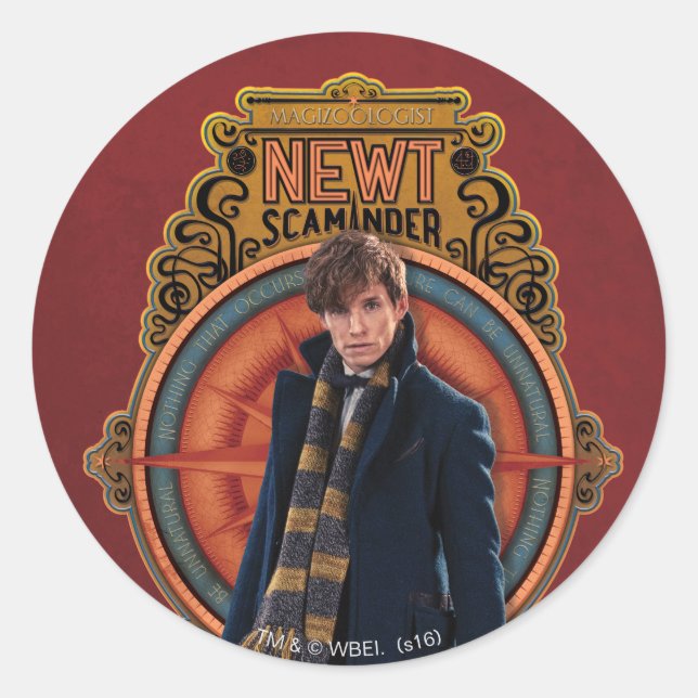 NEWT SCAMANDER™ Art nouveau Runt Klistermärke (Framsida)