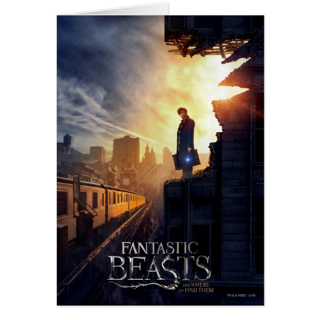 NEWT SCAMANDER™ i förstört Byggnad Hälsningskort (Framsidan)