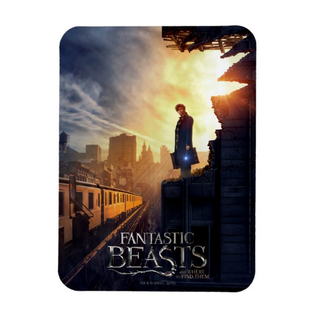 NEWT SCAMANDER™ i förstört Byggnad Magnet (Vertikal)