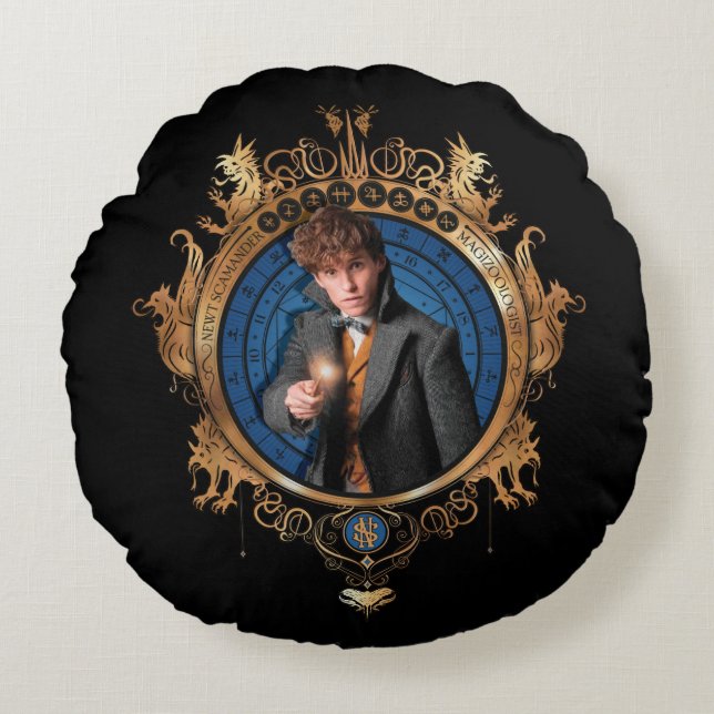 NEWT SCAMANDER™ Porträtt Rund Kudde (Framsidan)
