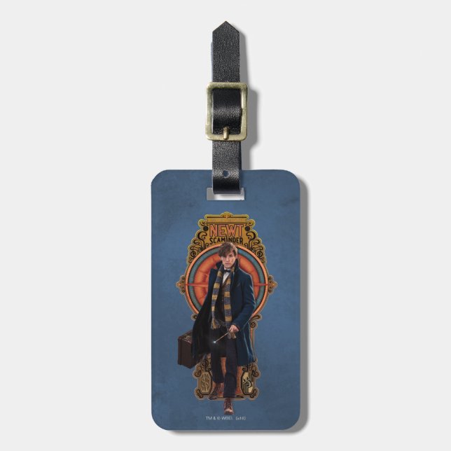 NEWT SCAMANDER™ Walking Art nouveau Panel Bagagebricka (Vertikal Framsida)