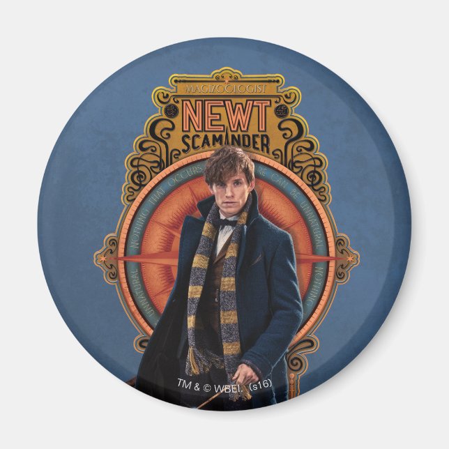NEWT SCAMANDER™ Walking Art nouveau Panel Magnet (Framsidan)