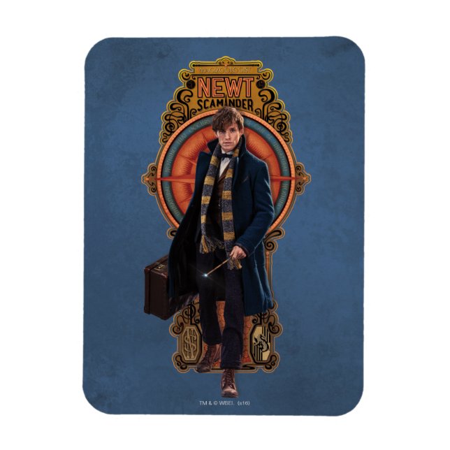 NEWT SCAMANDER™ Walking Art nouveau Panel Magnet (Vertikal)