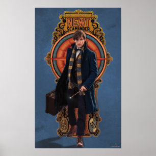 NEWT SCAMANDER™ Walking Art nouveau Panel Poster