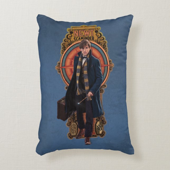 NEWT SCAMANDER™ Walking Art nouveau Panel Prydnadskudde (Framsidan(Vertikal))