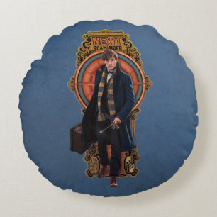 NEWT SCAMANDER™ Walking Art nouveau Panel Rund Kudde