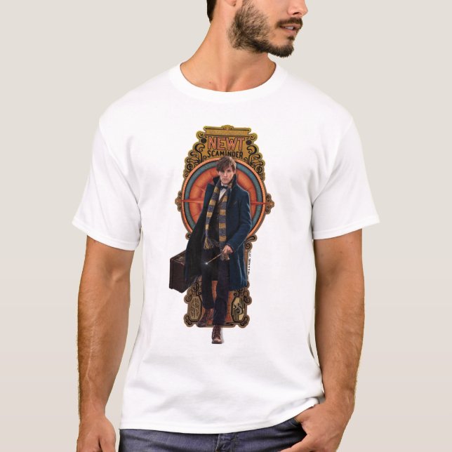 NEWT SCAMANDER™ Walking Art nouveau Panel T-shirt (Framsida)