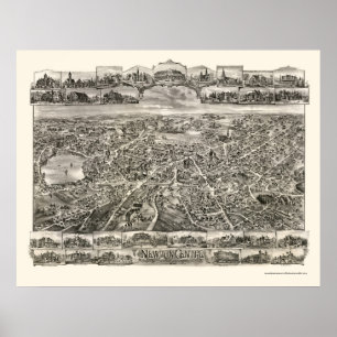 Newton Center, MORSA Panoramic Karta - 1897 Poster