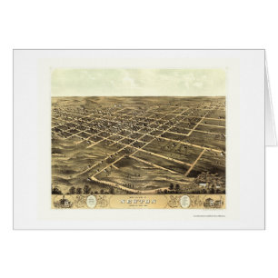 Newton panorama- karta för IA - 1868 Hälsningskort