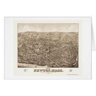 Newton panorama- karta för MORSOR - 1878 Hälsningskort
