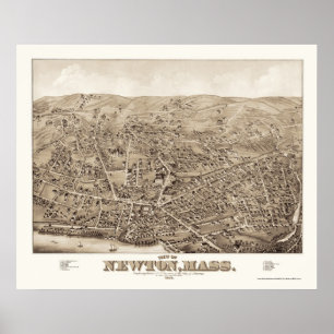 Newton panorama- karta för MORSOR - 1878 Poster