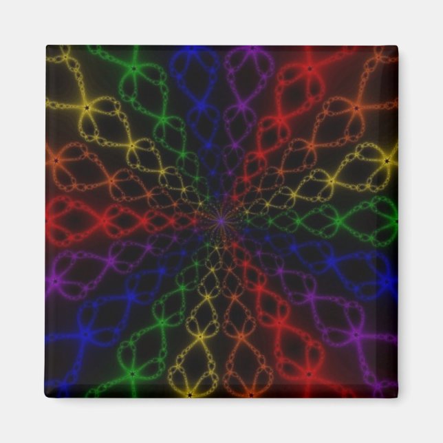 Newton Rainbow | Regnbåge Fractal Art Magnet (Framsidan)