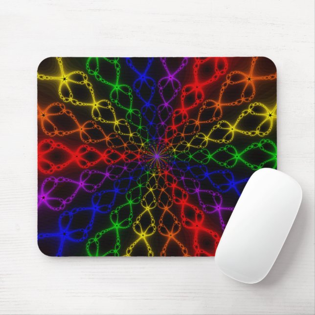 Newton Rainbow | Regnbåge Fractal Art Musmatta (Med mus)