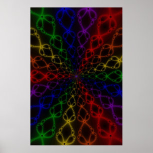 Newton Rainbow Regnbåge Fractal Art Poster