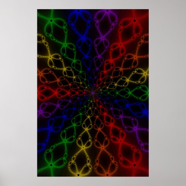 Newton Rainbow | Regnbåge Fractal Art Poster (Framsidan)