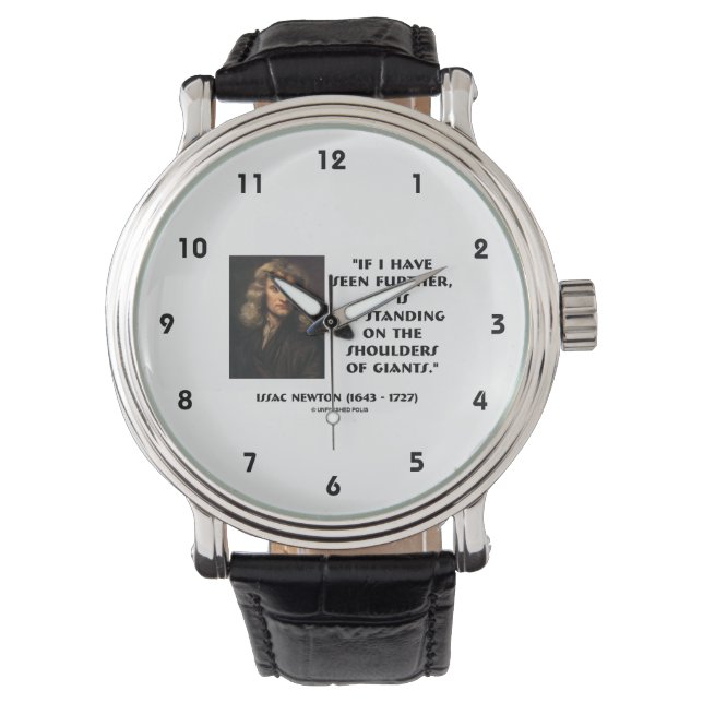 Newton som står på giganernas skuldra armbandsur (Framsida)
