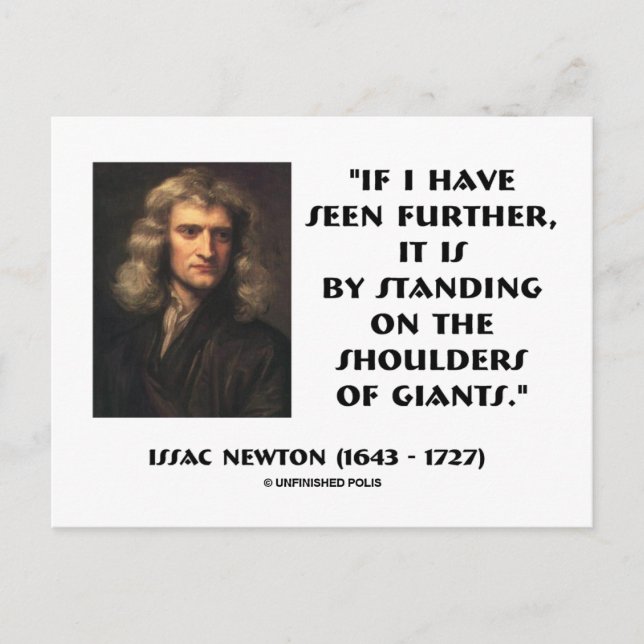 Newton Står På Jättarnas Axlar Vykort (Framsida)