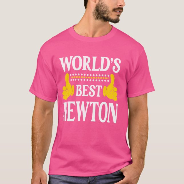 Newton Surname Team Family Efternamn World's Best T Shirt (Framsida)