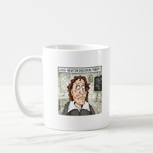 Newton upptäcker pubertet kaffemugg (Vänster)
