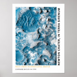 Newtonkratern på Terra Sirenum Mars Poster