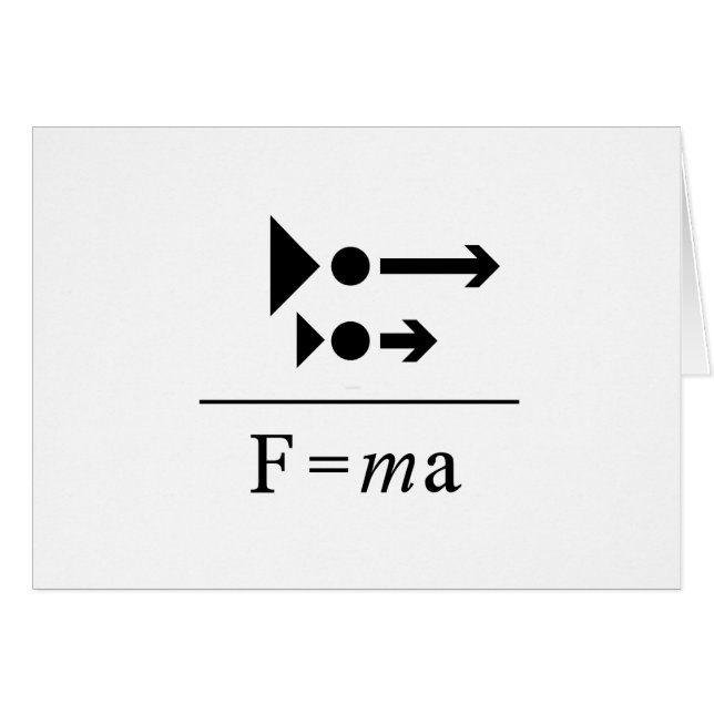 Newtons andra lag hälsningskort (Framsidan Horizontal)