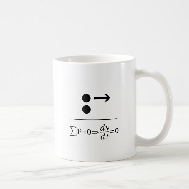 Newtons första lag kaffemugg (Höger)
