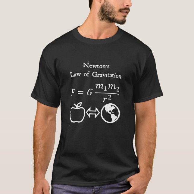Newton's Law Gravitation Physics Ingenjör and S T Shirt (Framsida)