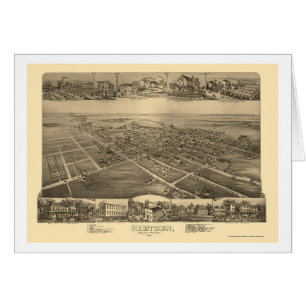 Newtown panorama- karta för PA - 1893 Hälsningskort