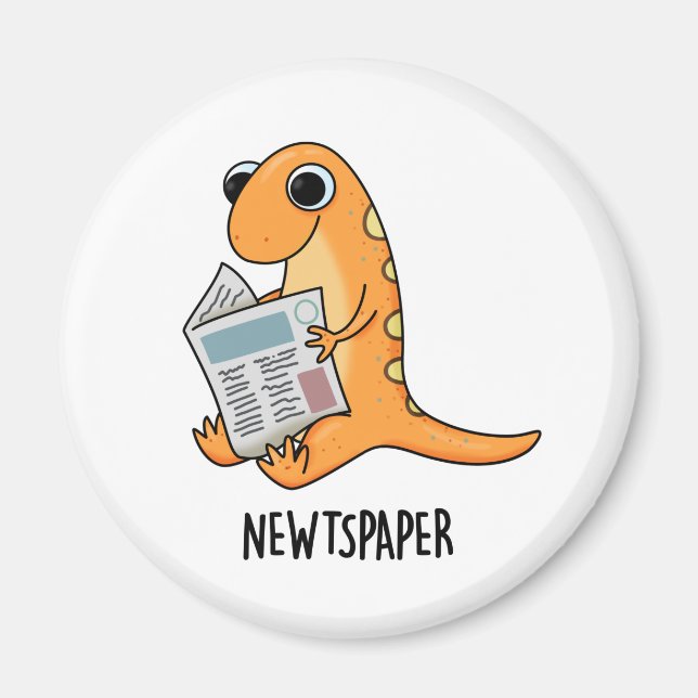 Newtspaper Funny Newt Pun Magnet (Framsidan)