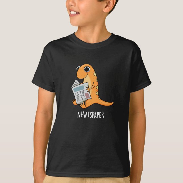 Newtspaper Funny Newt Pun Mörk BG T Shirt (Framsida)