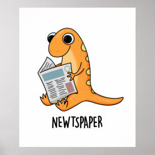 Newtspaper Funny Newt Pun Poster