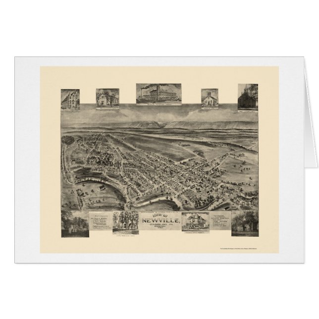 Newville panorama- karta för PA - 1903 Hälsningskort (Framsidan Horizontal)