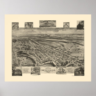 Newville panorama- karta för PA - 1903 Poster