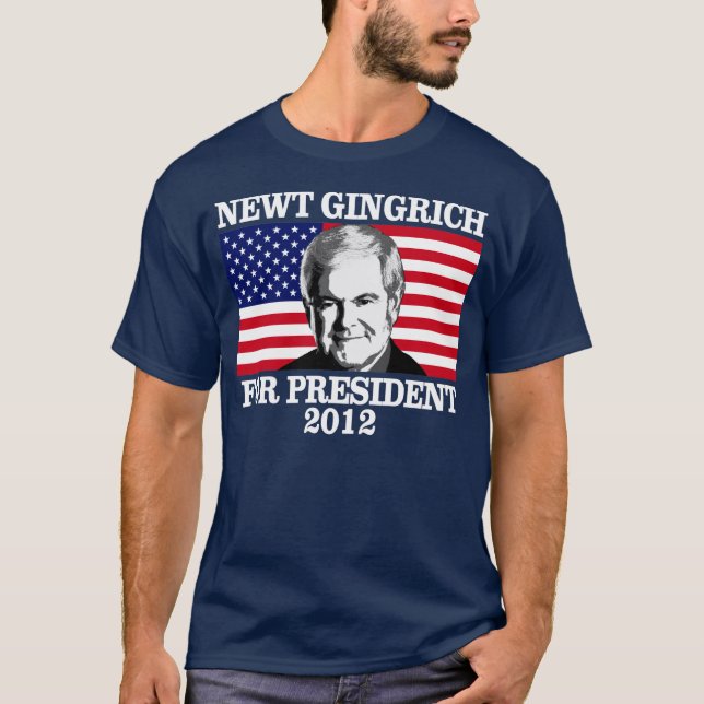 Newy Gingrich för presidenten 2012 Tee Shirt (Framsida)
